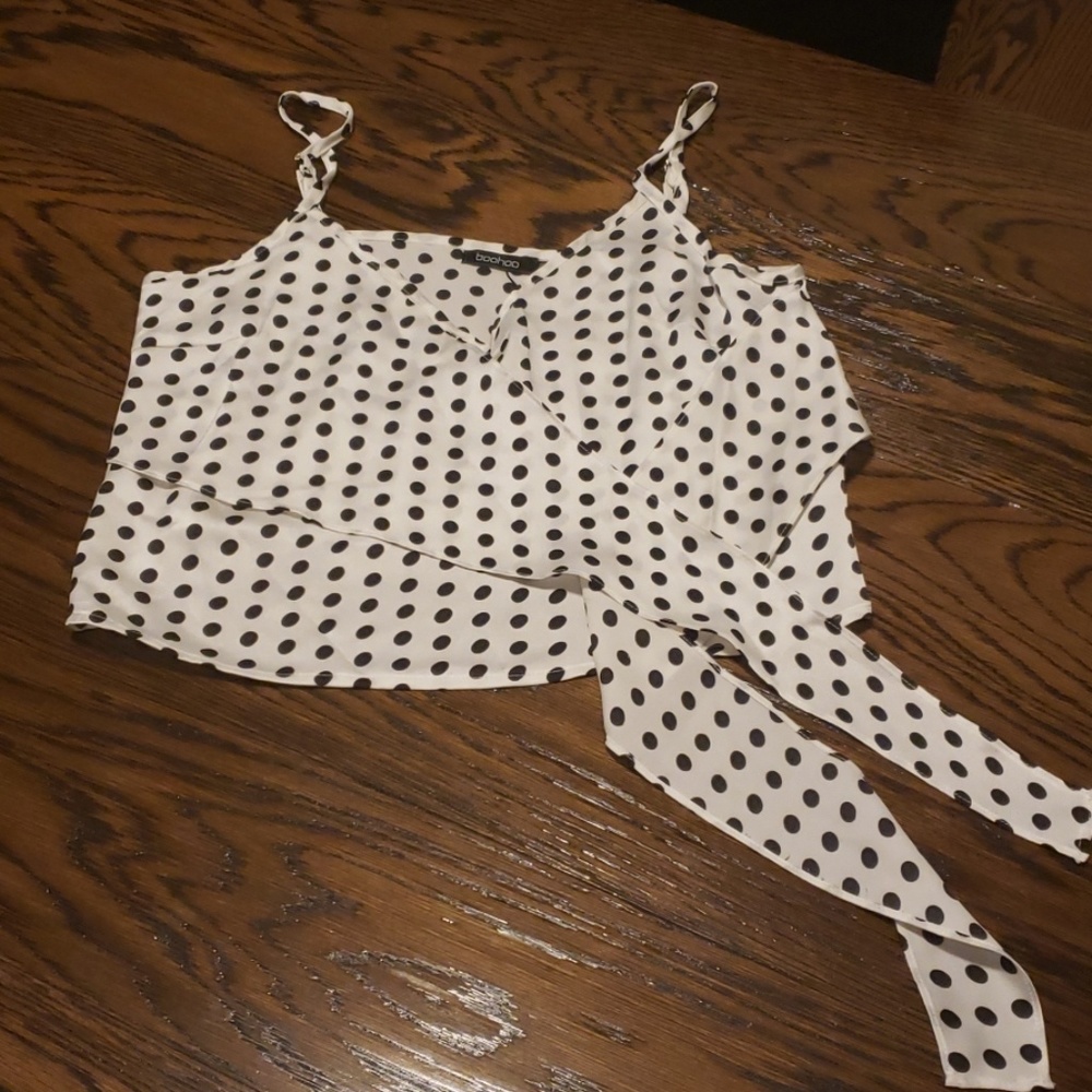 NWT Polka Dot Wrap Front Tie Cami - Picture 3 of 6